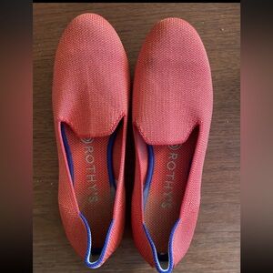 Rothy's Round Toe Orange Persimmon Ballet Flat Smoking Slipper Size 7
